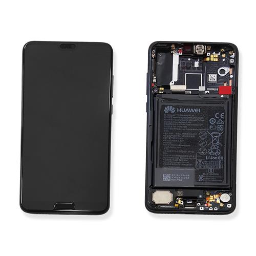 Display lcd completo di touch screen più frame e batteria originale per Huawei P20 Pro CLT-L29 - Nero