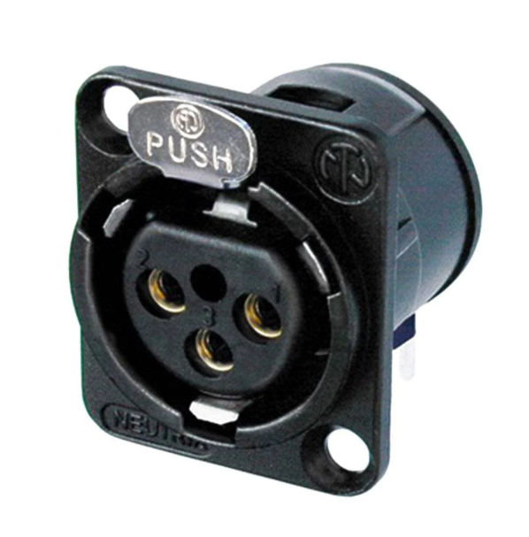 Connettore XLR Neutrik Nero con contatti dorati 90°