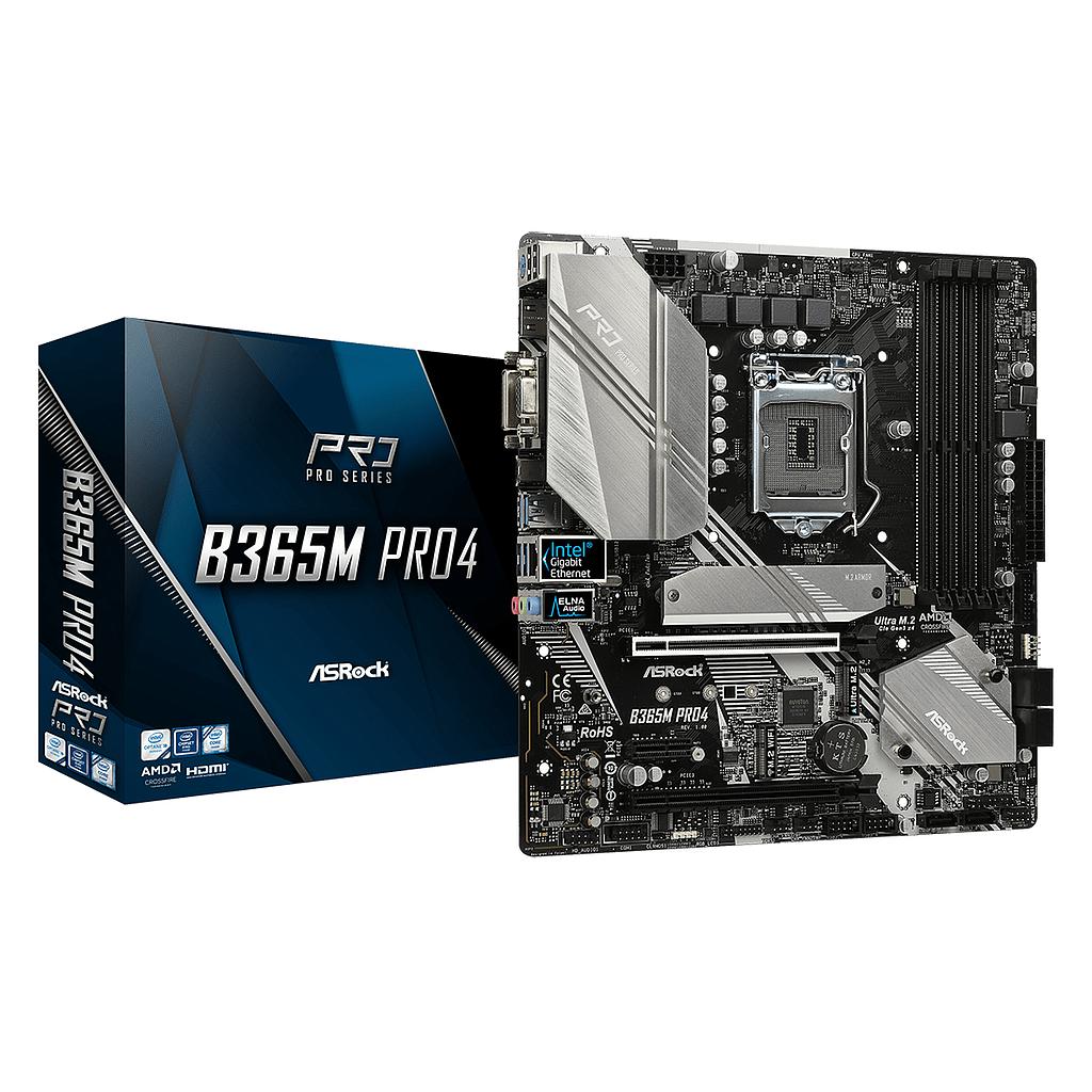 [B365M-PRO4] ASROCK MB B365M PRO4 4 DDR4 2PCI-E X16 M2 DVI/HDMI MATX