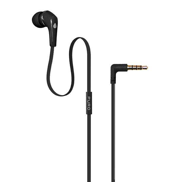 [13677] Auricolare in-ear mono con microfono e tasto risposta 4 gommini nero