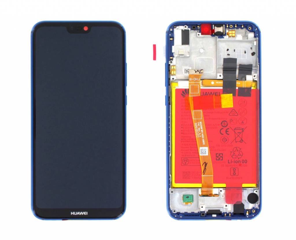 Display Lcd completo di touch screen con frame e batteria Originale per Huawei P20 Lite ANE-LX1 - Blu
