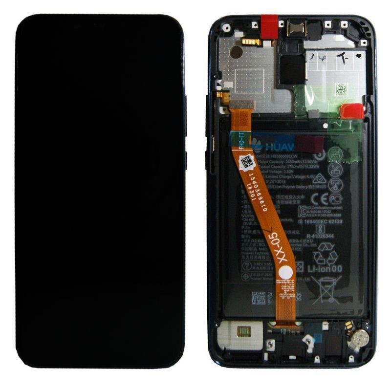 Display Lcd completo di touch screen con frame e batteria Originale per Huawei Mate 20 Lite SNE-LX1 - Nero