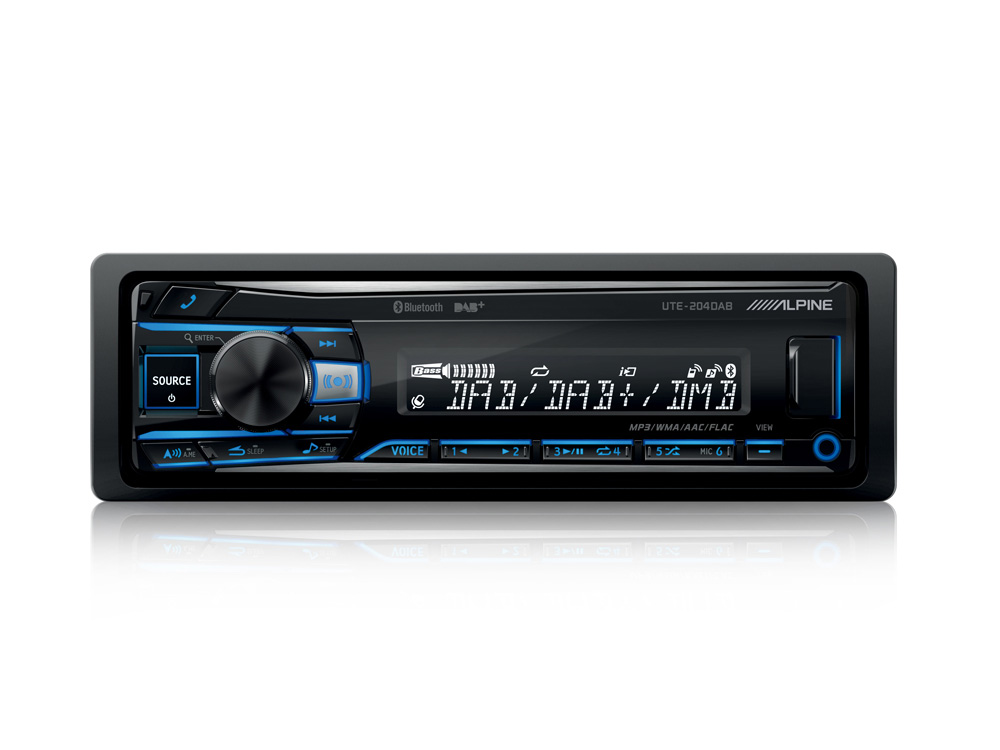 Autoradio Alpine 1 Din con Bluetooth e Antenna DAB inclusa - UTE-204DAB
