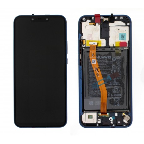 Display Lcd completo di touch screen con frame e batteria Originale per Huawei Mate 20 Lite SNE-LX1 - Blu