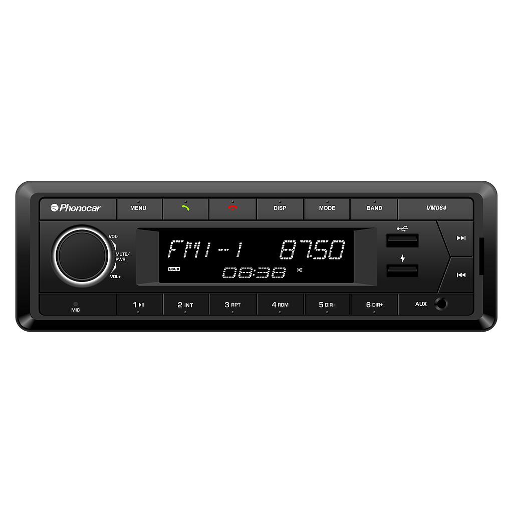 Autoradio DAB+ con 2 porte USB (musica + ricarica) Frontalino estraibile e Bluetooth