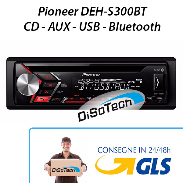Autoradio Pioneer DEH-S300BT 1Din CD-AUX-USB-BLUETOOTH