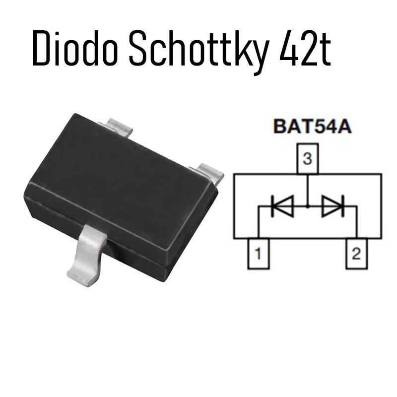 [BAT54AWF] BAT54A SMD Diodo Schottky 30 V 0,2A SOT-323 42t L42 D84