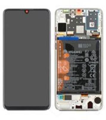 Display Lcd completo di touch screen con frame e batteria Originale per Huawei P30 Lite MAR-LX1A bianco