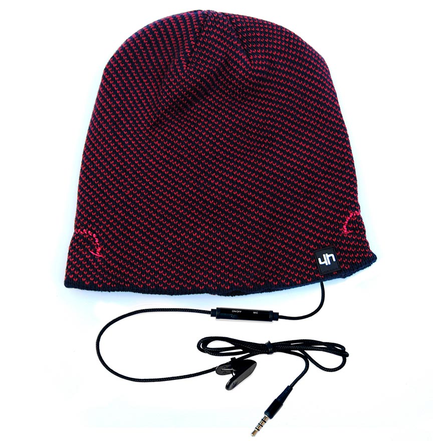 [15056] Cappellino invernare con auricolare e microfono bordeaux