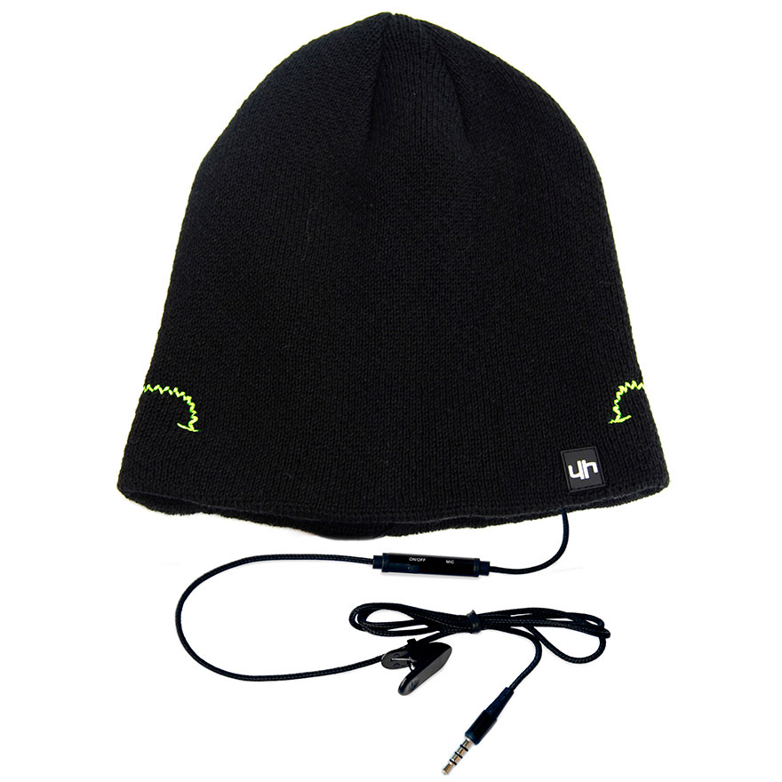 Cappellino invernare con auricolare e microfono nero