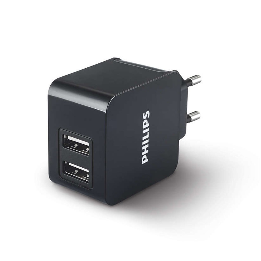 CARICATORE ALIMENTATORE USB PHILIPS DOPPIO 3,1A 15,5W