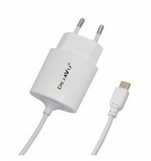 CARICATORE DA CASA MICRO USB DEJAVU 2,1A WHITE