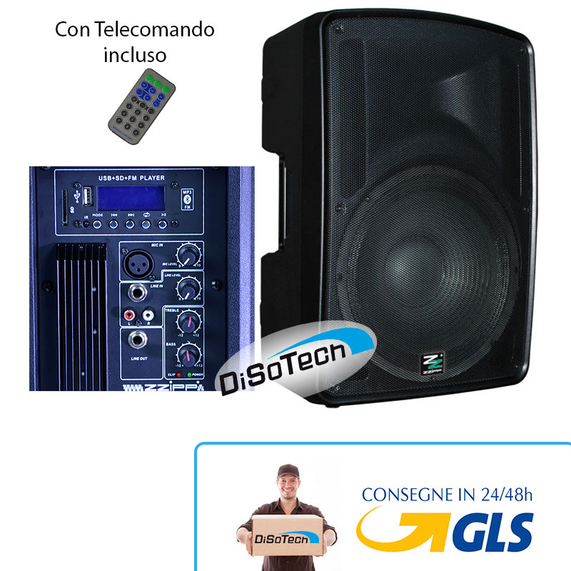 CASSA ACUSTICA 200W AMPLIFICATA 10" BLUETOOTH E MP3 ZZPK10