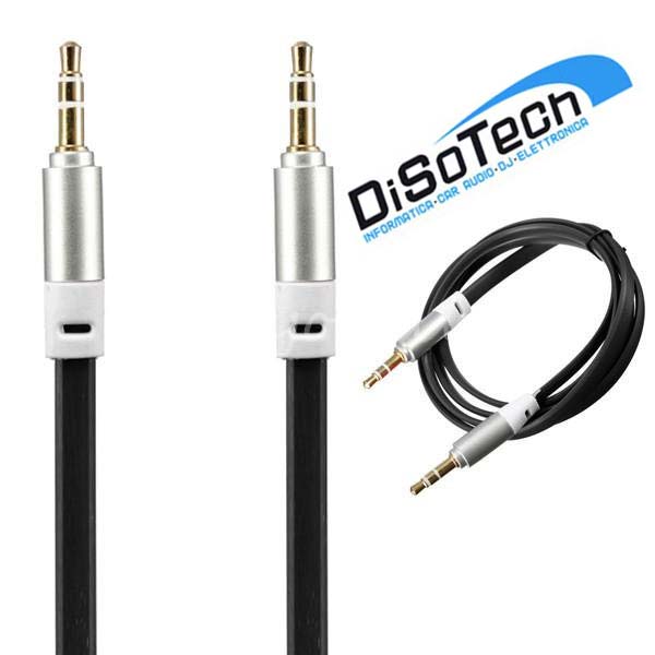 Cavo Aux Piatto Mini Jack - Jack 3,5mm alta qualit&agrave; 1m