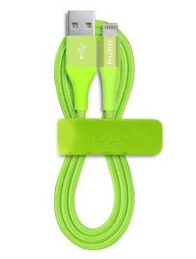 CAVO DATI LIGHNING TESSUTO+CLIP VERDE