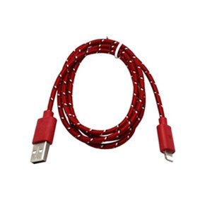 [14305] CAVO DATI ROPE IPHONE5/5S RED