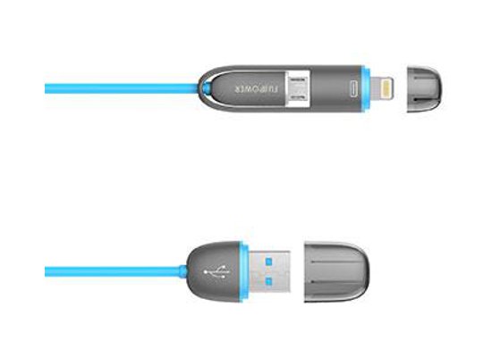 CAVO DI RICARICA MICRO /LIGHTNING AZZURRO