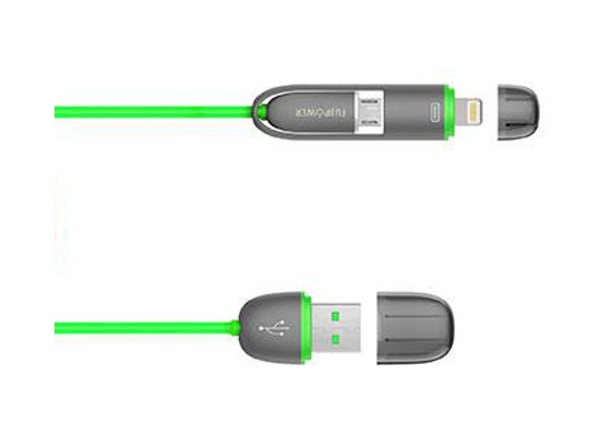 [15041] CAVO DI RICARICA MICRO/LIGHTNING VERDE