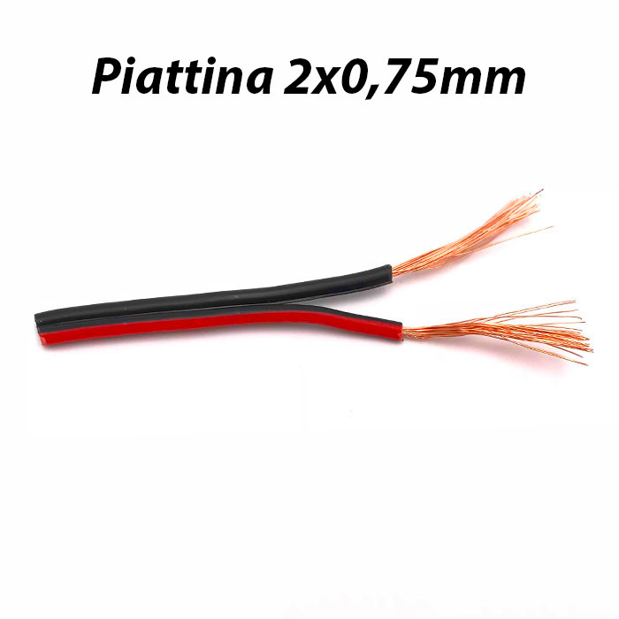 [DST-00530] Cavo per Altoparlanti piattina 2x0,75mm rosso nero