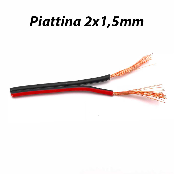 [DST-00531] Cavo per Altoparlanti piattina 2x1,5mm rosso nero