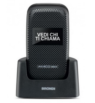 [15238] CELLULARE BRONDI SENIOR AMICO MIO+ DISPLAY 2,2" DUAL SIM TORCIA DISPLAY ESTERNO VIVAVOCE BASETTA INCLUSA BLACK