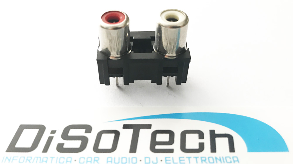 Connettore 2 RCA PCB da pannello orizzontale 4 Pin