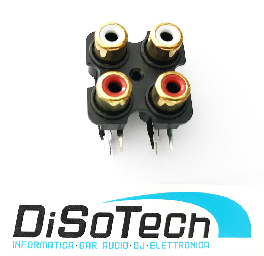 [4rca-pcb-g] Connettore 4 RCA PCB da pannello