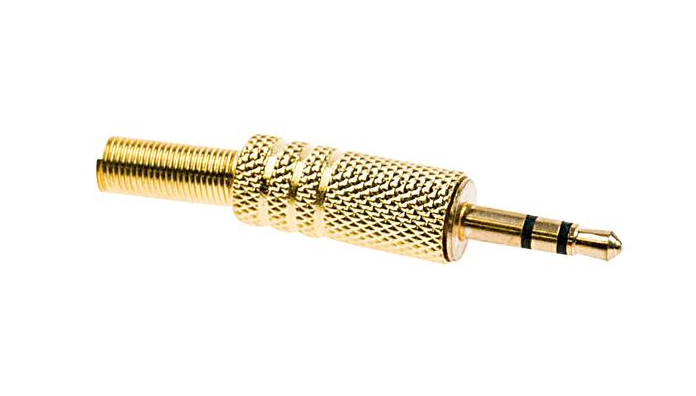 [38.2000268] Connettore audio Jack 3.5 mm stereo maschio Dorato