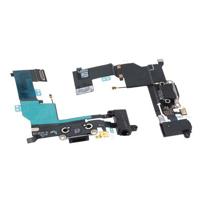 [DST-00481] Connettore di Carica per iPhone SE completo di Microfono e Jeck Nero