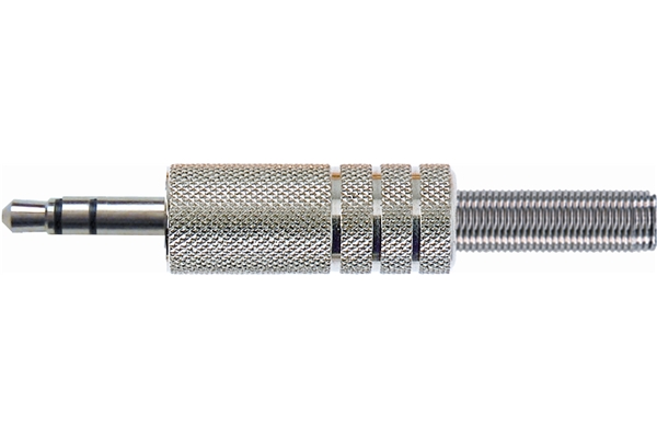 [G103] Connettore Jack 3.5 stereo in metallo, molla Ø 4.5 mm QuikLok