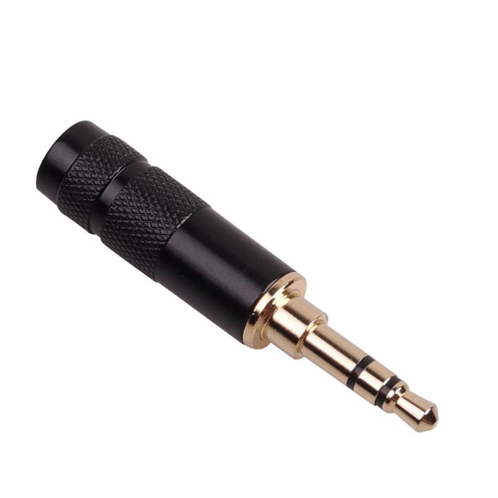 Connettore Professionale Jack 3.5mm 3 Poli Nero con ingresso da 6mm