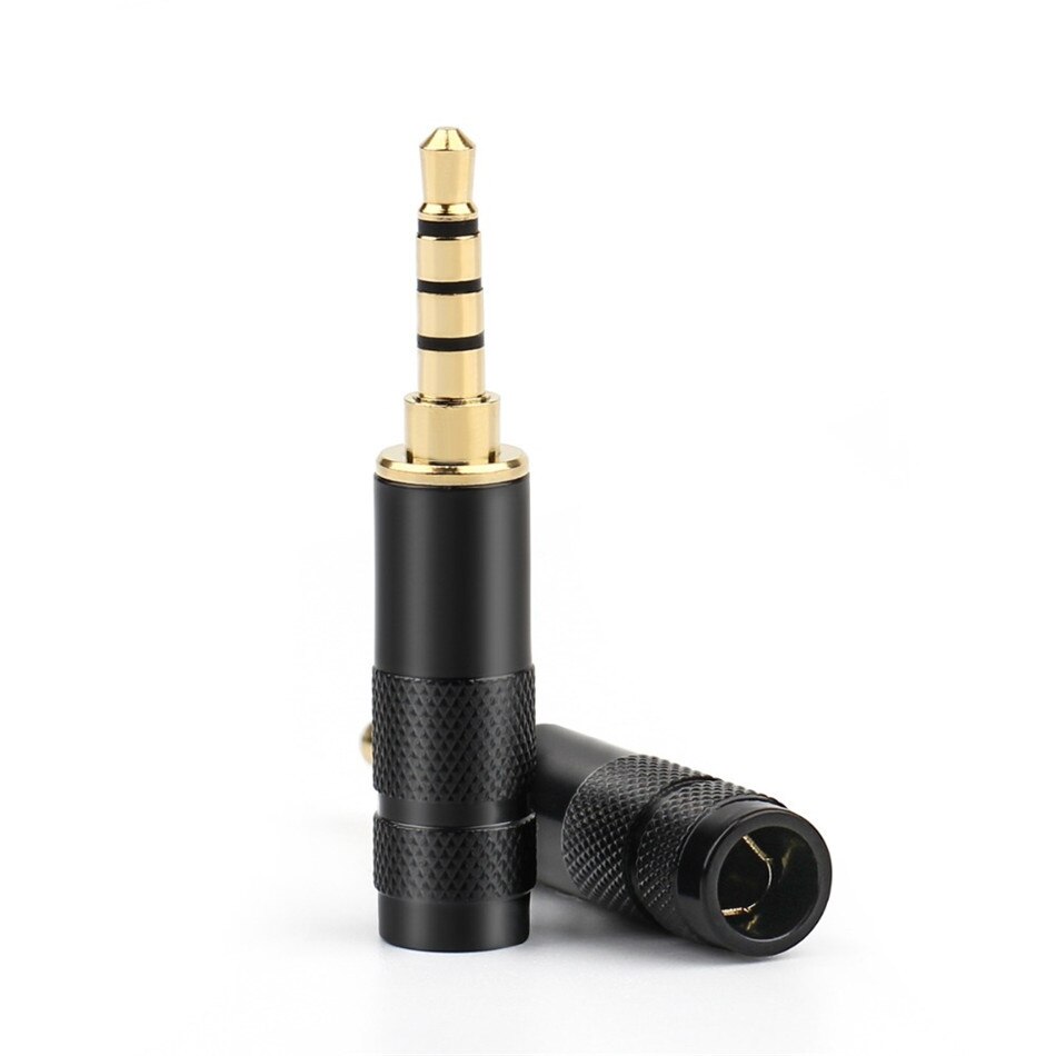 [DST-04106] Connettore Professionale Jack 3.5mm 4 Poli dorato Nero