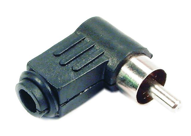 Connettore RCA 90° Nero in plastica