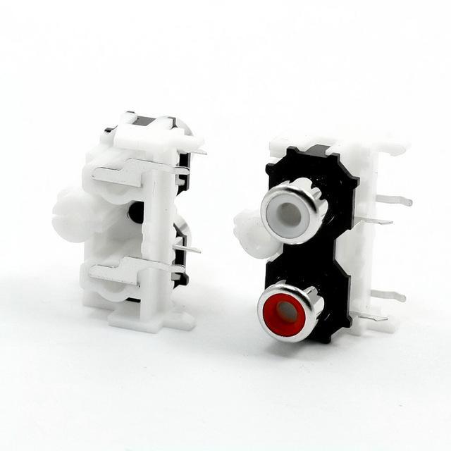 Connettore RCA bianco e rosso da PCB Steg