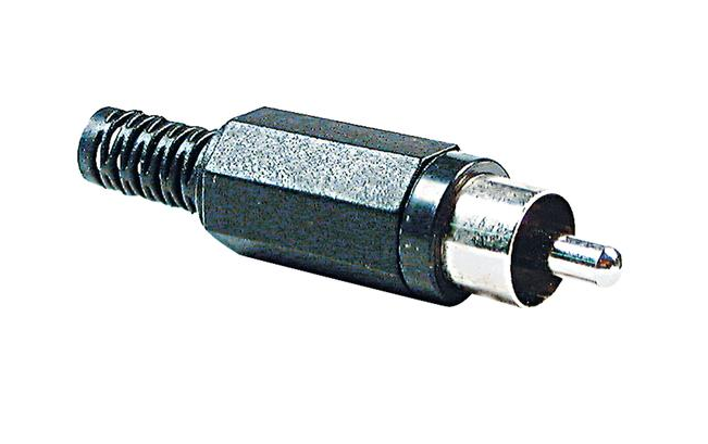 Connettore RCA nero in plastica
