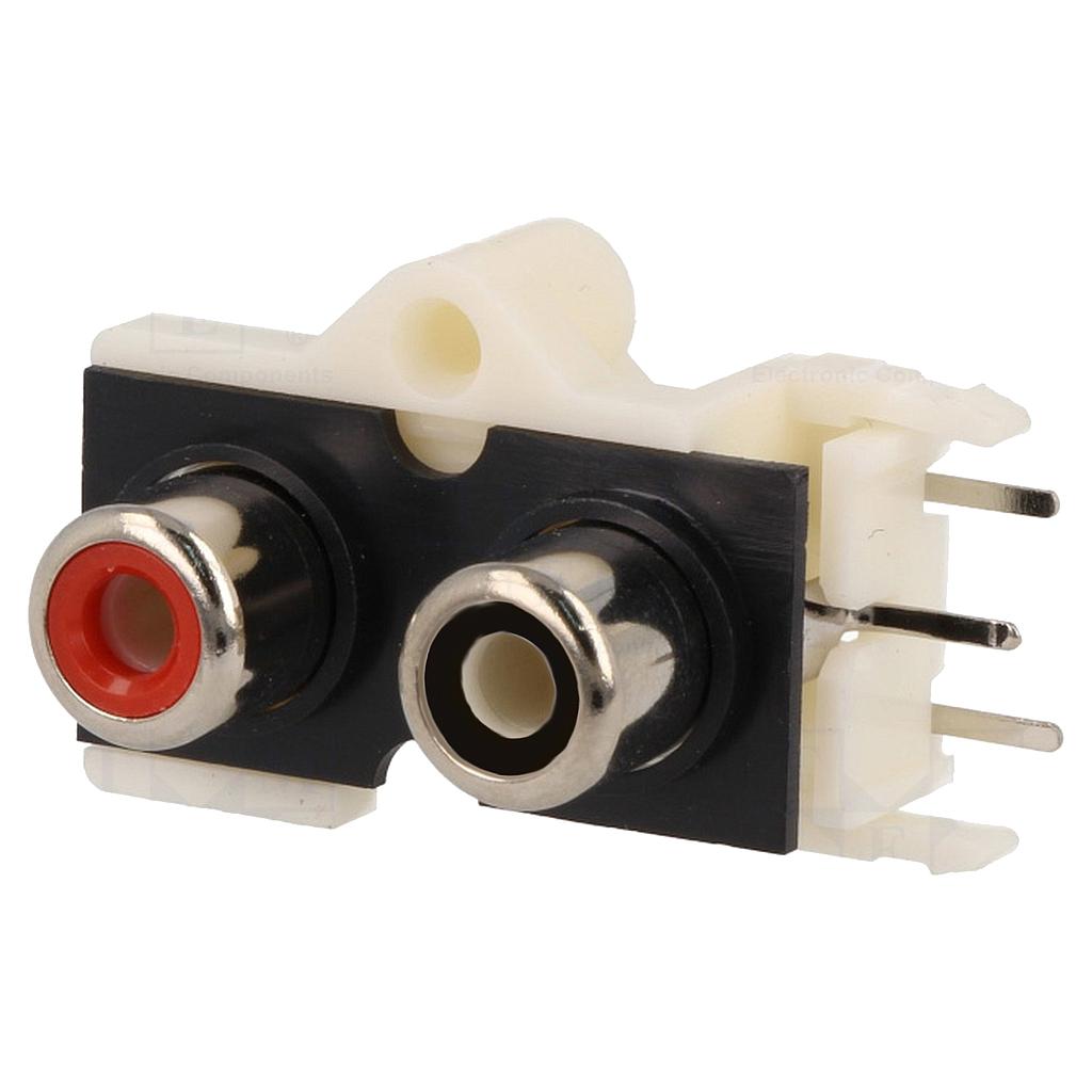 [PHS-10B] Connettore RCA NERO Rosso presa femmina verticale