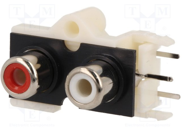 [CC-130] Connettore 2 RCA femmina verticale 3 pin