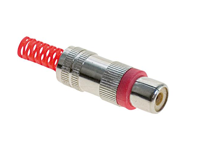[38.1002518] Connettore RCA rosso femmina in plastica