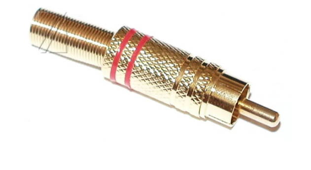 [DST-00786] Connettore spina RCA dorato Rosso