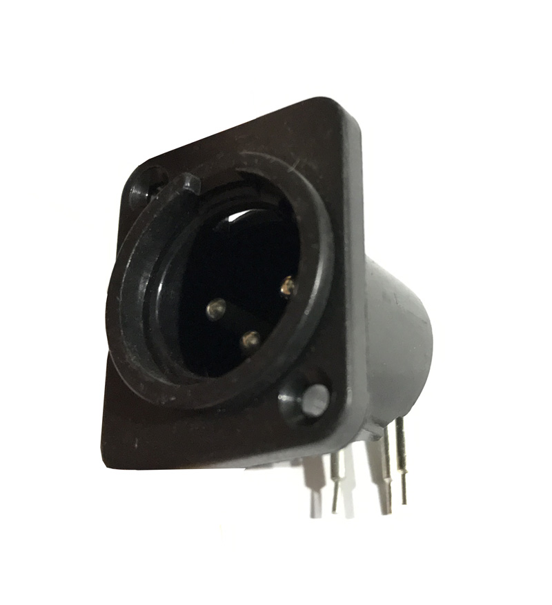 [xlr-pcbm] Connettore spina XLR da pannello maschio PCB