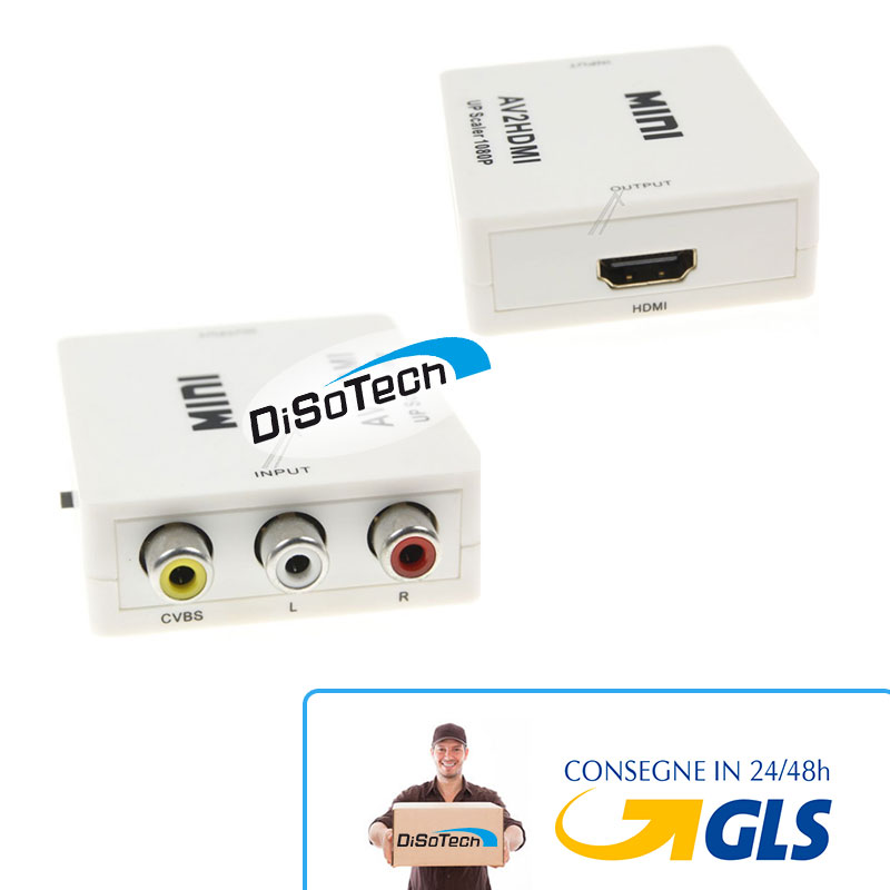 Convertitore di segnale da analogico/digitale 3xRCA AV a presa HDMI