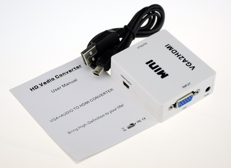 [DST-00027] Convertitore di segnale IN analogico/digitale VGA+audio / OUT presa HDMI