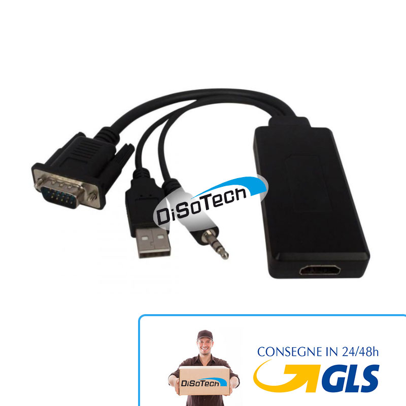 [G351584] Convertitore segnale da VGA + AUDIO a HDMI