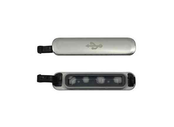 Coperchio Tappo Usato Sportellino USB Connettore di Ricarica Grigio Silver Galaxy S5 G900