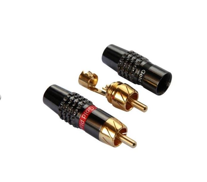 [RC26] Coppia connettori RCA dorato per cavo 6.0mm
