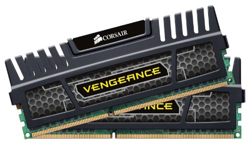 Corsair CMZ16GX3M2A1600C10 Vengeance Memoria per Desktop, 8 GB, DDR3, 1600 MHz, CL10, con Supporto XMP, Nero