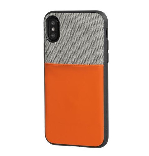 Cover Grigio/Arancio per iPhone XS e X con magnete posteriore per supporti Lampa