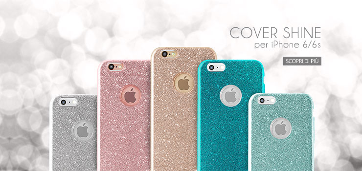 COVER IPHONE 6/6S GLITTER ARGENTO