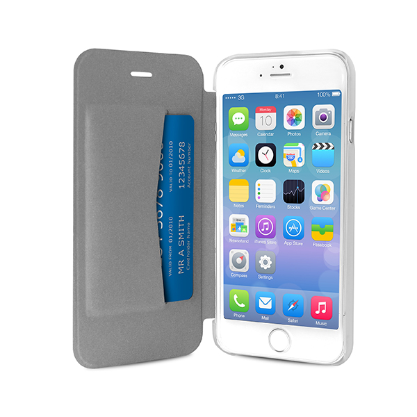 COVER IPHONE 6 FLIP ORIZ + VANI CARTA WHite