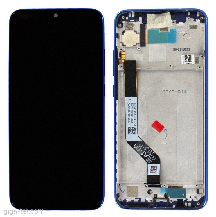 Display LCD completo di touch screen e frame per Xiaomi Redmi Note 7 - Blu